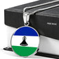 Lesotho Flag Necklace Lesotho Flag Necklace Latvia Flag Necklace Stainless Steel or 18k Gold 18-22" - Express Your Love Gifts