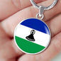 Lesotho Flag Necklace Lesotho Flag Necklace Latvia Flag Necklace Stainless Steel or 18k Gold 18-22" - Express Your Love Gifts