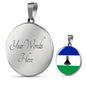 Lesotho Flag Necklace Lesotho Flag Necklace Latvia Flag Necklace Stainless Steel or 18k Gold 18-22" - Express Your Love Gifts
