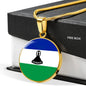 Lesotho Flag Necklace Lesotho Flag Necklace Latvia Flag Necklace Stainless Steel or 18k Gold 18-22" - Express Your Love Gifts
