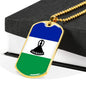 Lesotho Flag Necklace Lesotho Flag Stainless Steel or 18k Gold Dog Tag 24" - Express Your Love Gifts