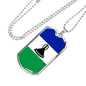 Lesotho Flag Necklace Lesotho Flag Stainless Steel or 18k Gold Dog Tag 24" - Express Your Love Gifts