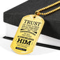 Let God Direct Your Path Christian Faith Necklace Stainless Steel or 18k Gold Dog Tag 24" Chain-Express Your Love Gifts