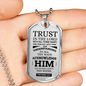 Let God Direct Your Path Christian Faith Necklace Stainless Steel or 18k Gold Dog Tag 24" Chain-Express Your Love Gifts