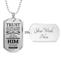 Let God Direct Your Path Christian Faith Necklace Stainless Steel or 18k Gold Dog Tag 24" Chain-Express Your Love Gifts