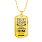 Let God Direct Your Path Christian Faith Necklace Stainless Steel or 18k Gold Dog Tag 24" Chain-Express Your Love Gifts