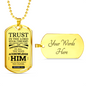 Let God Direct Your Path Christian Faith Necklace Stainless Steel or 18k Gold Dog Tag 24" Chain-Express Your Love Gifts