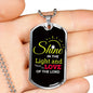 Let God's Light And Love Shine Necklace Stainless Steel or 18k Gold Dog Tag 24" Chain-Express Your Love Gifts