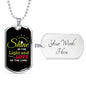 Let God's Light And Love Shine Necklace Stainless Steel or 18k Gold Dog Tag 24" Chain-Express Your Love Gifts
