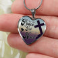 Let The Peace Of God Rule In Your Heart Colossians 3:15 Stainless Steel or 18k Gold Heart Pendant 18-22"-Express Your Love Gifts