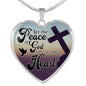 Let The Peace Of God Rule In Your Heart Colossians 3:15 Stainless Steel or 18k Gold Heart Pendant 18-22"-Express Your Love Gifts