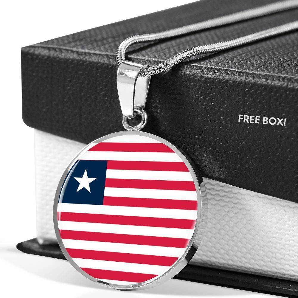 Liberia Flag Necklace Liberia Flag Necklace Stainless Steel or 18k Gold 18-22" - Express Your Love Gifts