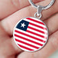 Liberia Flag Necklace Liberia Flag Necklace Stainless Steel or 18k Gold 18-22" - Express Your Love Gifts