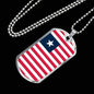 Liberia Flag Necklace Liberia Flag Stainless Steel or 18k Gold Dog Tag 24" - Express Your Love Gifts