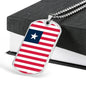 Liberia Flag Necklace Liberia Flag Stainless Steel or 18k Gold Dog Tag 24" - Express Your Love Gifts