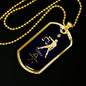 Libra Constellation Horoscope Zodiac Necklace 18k Gold Dog Tag 24" Chain-Express Your Love Gifts