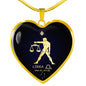 Libra Constellation Horoscope Zodiac Necklace 18k Gold Heart Pendant 18-22"-Express Your Love Gifts