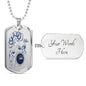 Libra Constellation Horoscope Zodiac Necklace Dog Tag Stainless Steel or 18k Gold 24" Chain - Express Your Love Gifts
