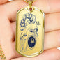Libra Constellation Horoscope Zodiac Necklace Dog Tag Stainless Steel or 18k Gold 24" Chain - Express Your Love Gifts