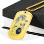Libra Constellation Horoscope Zodiac Necklace Dog Tag Stainless Steel or 18k Gold 24" Chain - Express Your Love Gifts