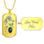 Libra Constellation Horoscope Zodiac Necklace Dog Tag Stainless Steel or 18k Gold 24" Chain - Express Your Love Gifts
