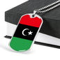 Libya Flag Necklace Libya Flag Stainless Steel or 18k Gold Dog Tag 24" - Express Your Love Gifts