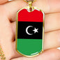 Libya Flag Necklace Libya Flag Stainless Steel or 18k Gold Dog Tag 24" - Express Your Love Gifts