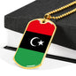Libya Flag Necklace Libya Flag Stainless Steel or 18k Gold Dog Tag 24" - Express Your Love Gifts