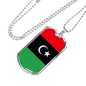 Libya Flag Necklace Libya Flag Stainless Steel or 18k Gold Dog Tag 24" - Express Your Love Gifts