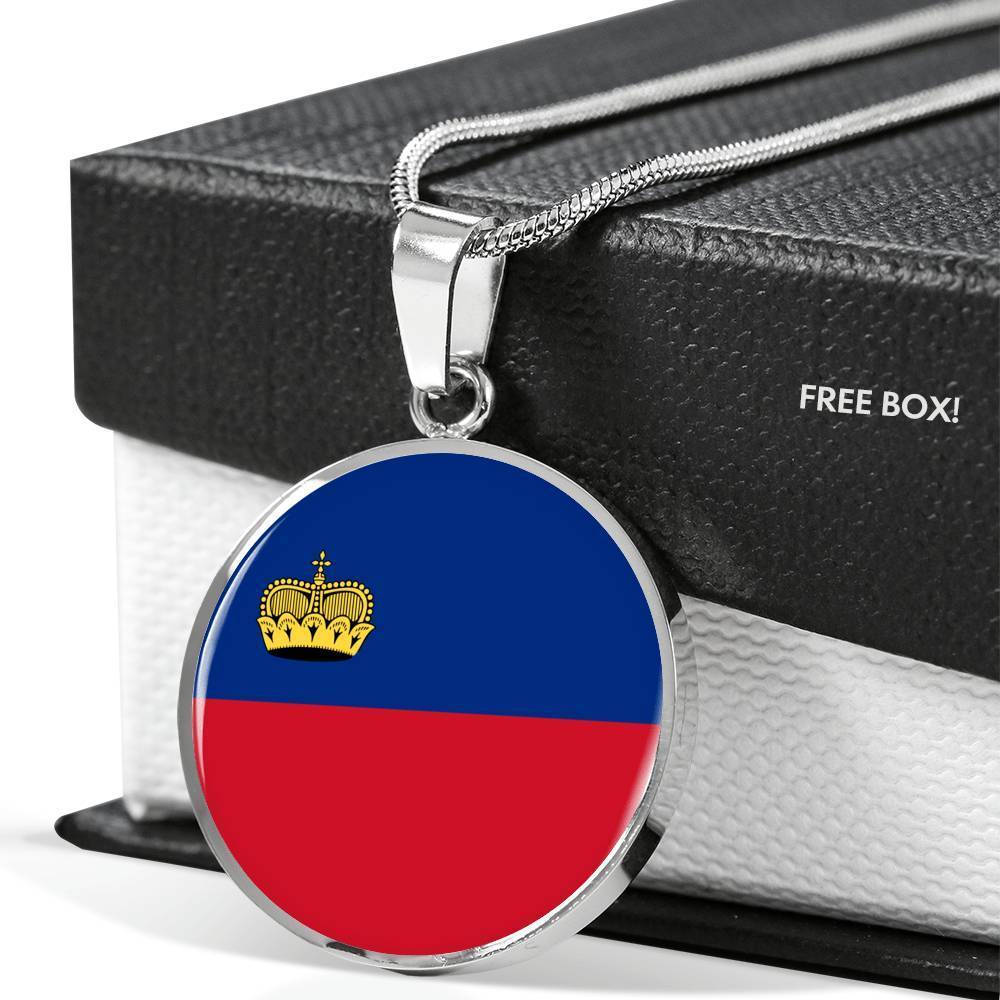 Liechtenstein Flag Necklace Liechtenstein Flag Necklace Stainless Steel or 18k Gold 18-22" - Express Your Love Gifts