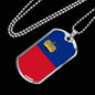 Liechtenstein Flag Necklace Liechtenstein Flag Stainless Steel or 18k Gold Dog Tag 24" - Express Your Love Gifts