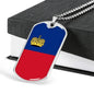 Liechtenstein Flag Necklace Liechtenstein Flag Stainless Steel or 18k Gold Dog Tag 24" - Express Your Love Gifts