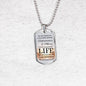 Life Living In Righteousness Christian Faith Necklace Stainless Steel or 18k Gold Dog Tag 24" Chain-Express Your Love Gifts