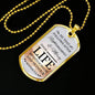 Life Living In Righteousness Christian Faith Necklace Stainless Steel or 18k Gold Dog Tag 24" Chain-Express Your Love Gifts