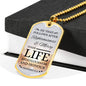 Life Living In Righteousness Christian Faith Necklace Stainless Steel or 18k Gold Dog Tag 24" Chain-Express Your Love Gifts