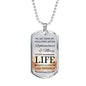 Life Living In Righteousness Christian Faith Necklace Stainless Steel or 18k Gold Dog Tag 24" Chain-Express Your Love Gifts