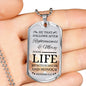 Life Living In Righteousness Christian Faith Necklace Stainless Steel or 18k Gold Dog Tag 24" Chain-Express Your Love Gifts