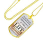 Life Living In Righteousness Christian Faith Necklace Stainless Steel or 18k Gold Dog Tag 24" Chain-Express Your Love Gifts