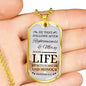 Life Living In Righteousness Christian Faith Necklace Stainless Steel or 18k Gold Dog Tag 24" Chain-Express Your Love Gifts