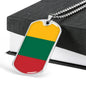 Lithuania Flag Necklace Lithuania Flag Stainless Steel or 18k Gold Dog Tag 24" - Express Your Love Gifts