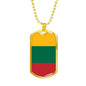 Lithuania Flag Necklace Lithuania Flag Stainless Steel or 18k Gold Dog Tag 24" - Express Your Love Gifts