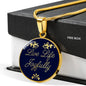 Live Life Joyfully Inspirational Circle Pendant Necklace Stainless Steel or 18k Gold 18-22" - Express Your Love Gifts