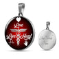 Live Love Heal Necklace Nurse Gift Circle Pendant Stainless Steel or 18k Gold 18-22" - Express Your Love Gifts