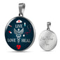 Live Love Heal Nurse Circle Necklace Stainless Steel or 18k Gold 18-22" - Express Your Love Gifts