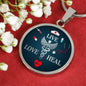 Live Love Heal Nurse Circle Necklace Stainless Steel or 18k Gold 18-22" - Express Your Love Gifts