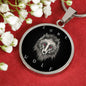 Lone Wolf Circle Necklace Stainless Steel or 18k Gold 18-22" - Express Your Love Gifts
