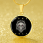 Lone Wolf Circle Necklace Stainless Steel or 18k Gold 18-22" - Express Your Love Gifts