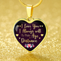 Long Distance Relationship Gift Stainless Steel 18k Gold Heart Pendant 18-22" - Express Your Love Gifts