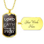Lord Guide Me Catholic Necklace Stainless Steel or 18k Gold Dog Tag 24" Chain-Express Your Love Gifts