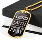 Lord Guide Me Catholic Necklace Stainless Steel or 18k Gold Dog Tag 24" Chain-Express Your Love Gifts